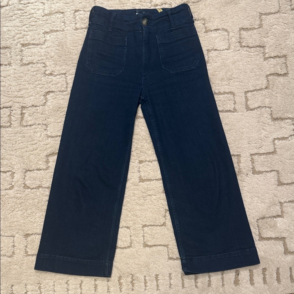 The Colette Crop High-Rise Wide-Leg Jeans by Maeve
